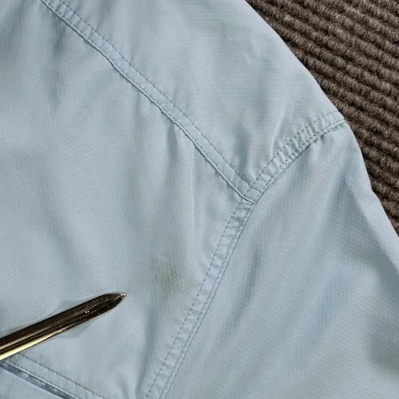 Simms Fishing Products Light Blue Short Sleeve Button Up Shirt Men Large Outdoor - Picture 6 of 15